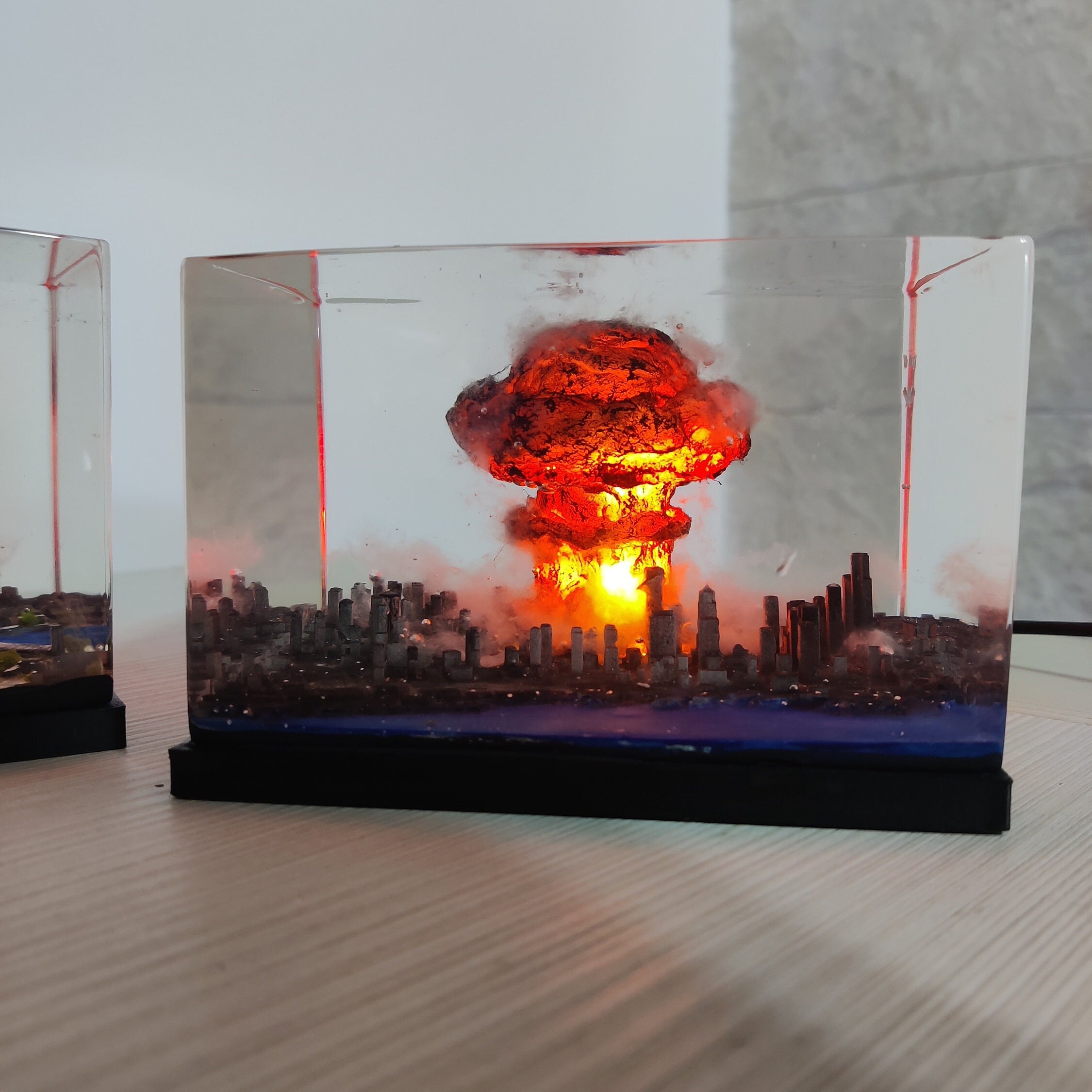 Atomic Bomb Resin Diorama, LED Sculpture, Choose City - Etsy