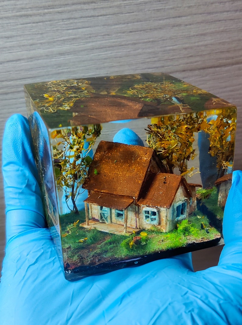 Resin Diorama Tiny House Resin Sculpture House of Dorothy Etsy