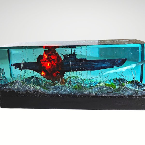 Submarine Model Diorama Resin Boat Etsy