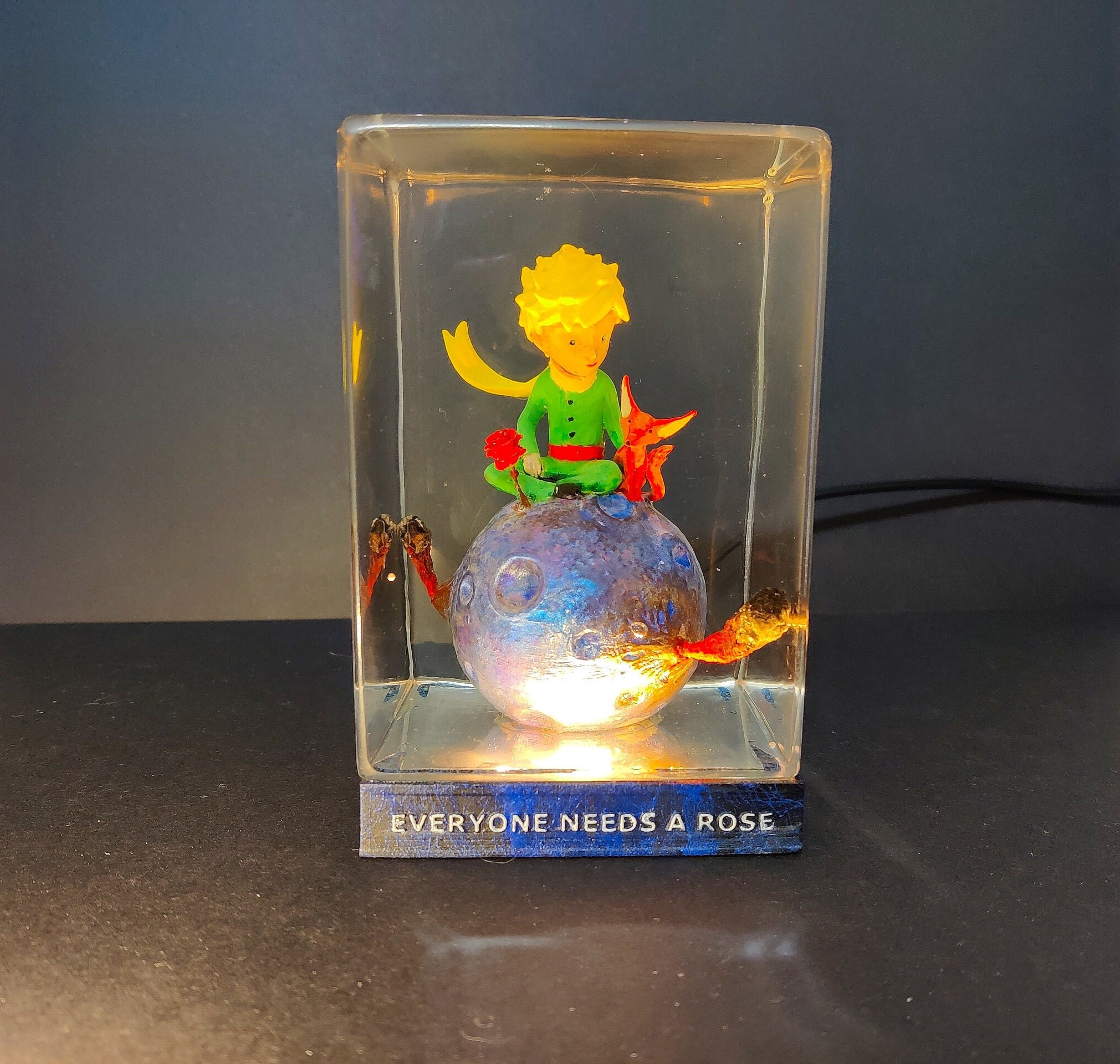 Resin Lamp, Little Prince Miniature, Resin Sculpture, Resin