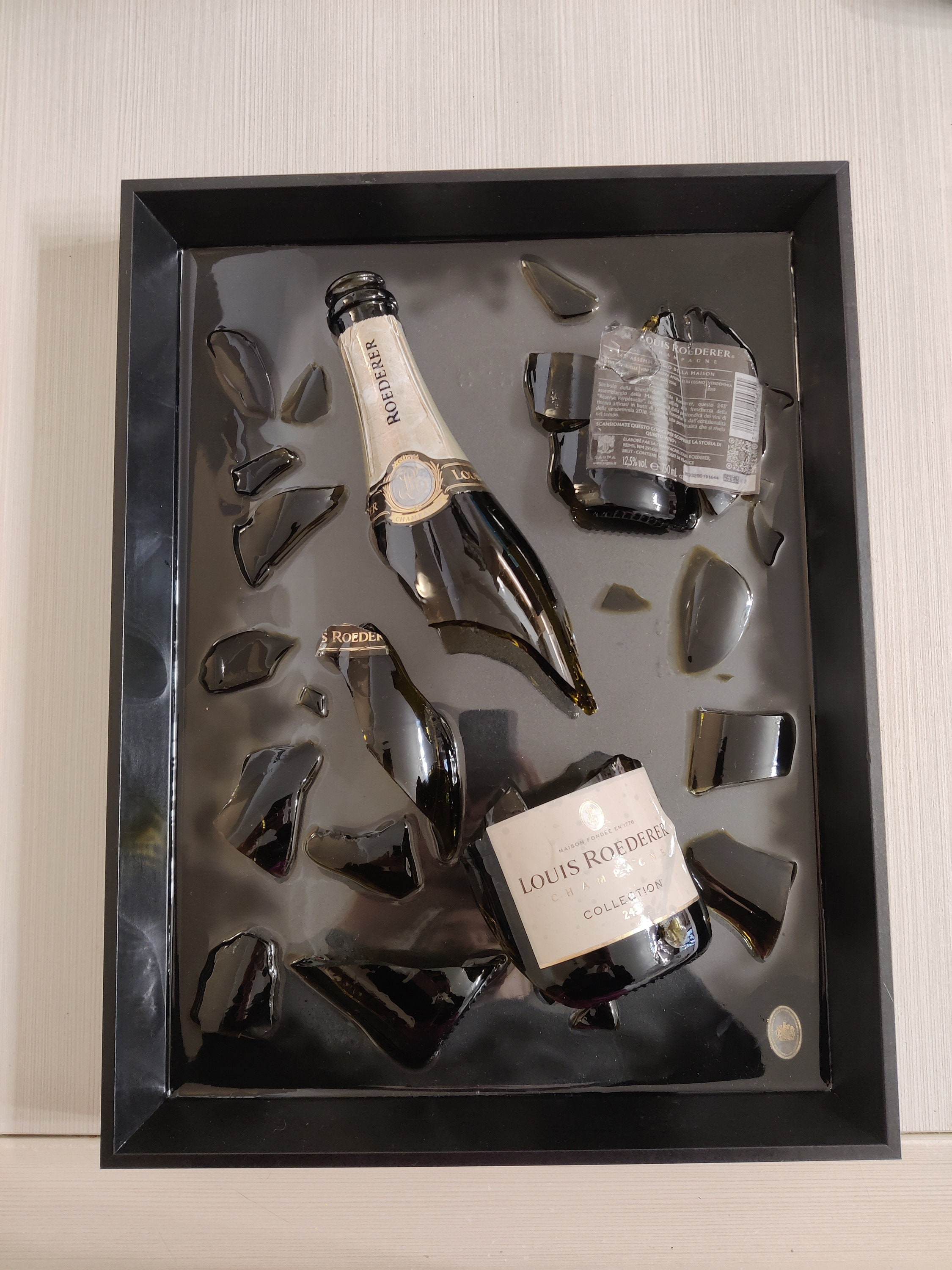 Buy Shattered Champagne, Resin Broken Bottle, Wall Art