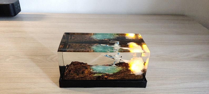 Star Wars X-Wing Resin Launch Diorama with LEDs: A striking resin diorama featuring the iconic X-Wing, with LEDs simulating a powerful launch, bringing cinematic excitement to your Star Wars collection.
