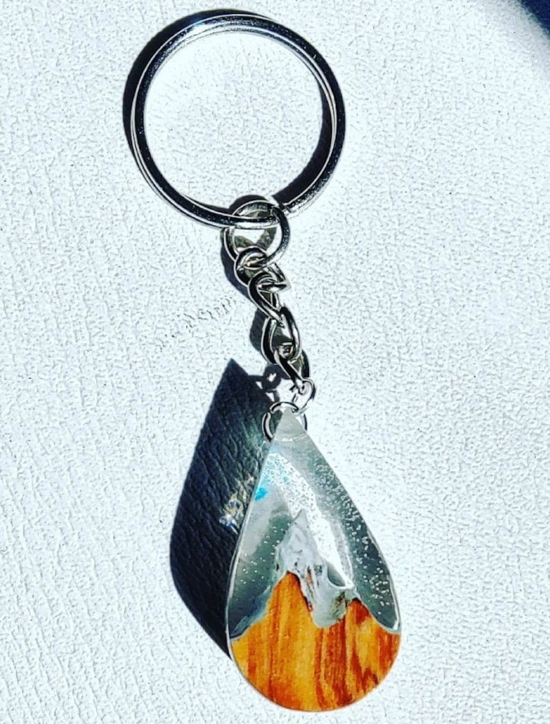 Resin Keychain or Necklace, Wood Sculpture Etsy
