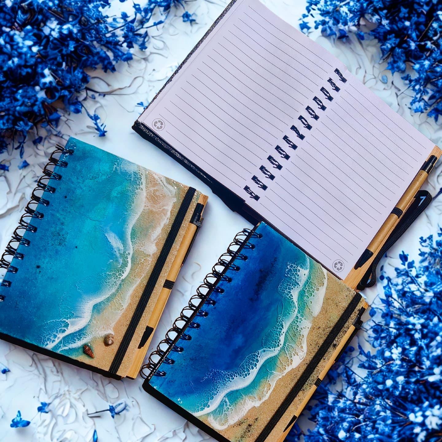 Art Notebook: Ninja Blue Ocean Abstract Art Illustration Journal With 120 College Ruled: : Pye, Renata