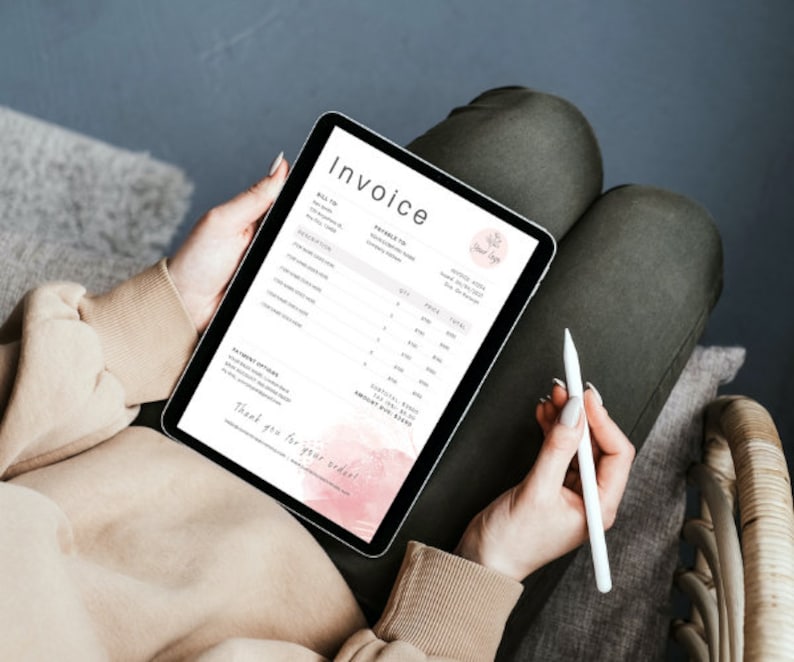 Modern INVOICE Template, Instant Download, Editable Digital Invoice ...