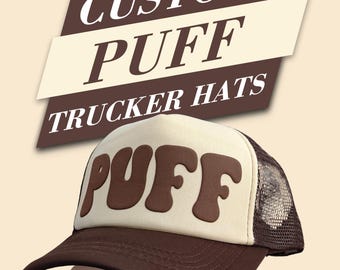 Custom Puff Hat,Custom Puff Trucker Hat,Custom Cursive Hat,Puff Print Team Name Hat,Foam Trucker Hat,3D Puff Print Hat