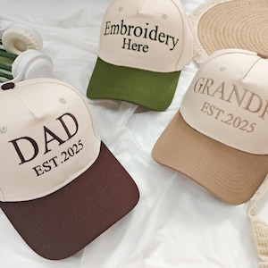 Custom Text Embroidered Hat,personalized dad hat,embroidered logo,baseball hatPersonalized hat,Gift for NewMom And Dad,Unisex Baseball Hat