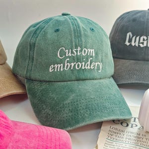 Embroidered vintage washed hat,personalized dad hat,embroidered logo, baseball hat,single girl hat,customized hat