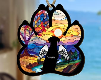 Personalized Dog Loss Sympathy Gift,Personalized Dog Memorial Suncatcher, Pet Memorial Gift,Loss of Dog Gift,Dog Remembrance Gift