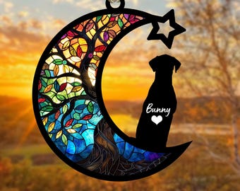Custom Pet Portrait Stained Glass Suncatcher,Custom Dog Portrait from Photo,Loss of Dog Gift,Pet Remembrance Gift