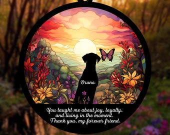 Personalized Loss Of Dog Sympathy Suncatcher,Pet Memorial Suncatcher,Loss of Dog Gift,Dog Remembrance Gift,Dog Memorial Gift