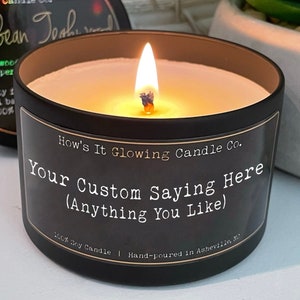 Personalized Soy Candle Gift: Custom Label, Luxury Scented 8oz Candle