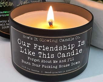 Our Friendship Is Like This Candle, Forget About Me And I'll Burn Your Fucking House Down! | 100% Natural Soy | Funny Gift | Luxury Scented