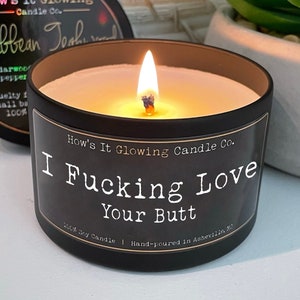 Funny 'I Love Your Butt' Soy Candle - 8oz Luxury Scented Gift