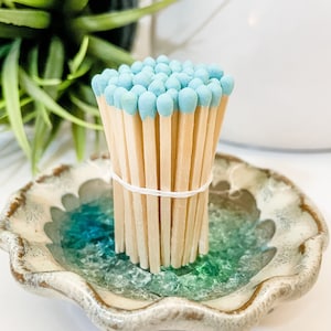 Sky Blue Wooden Safety Matches: Colored Craft Supplies, Wedding Favors