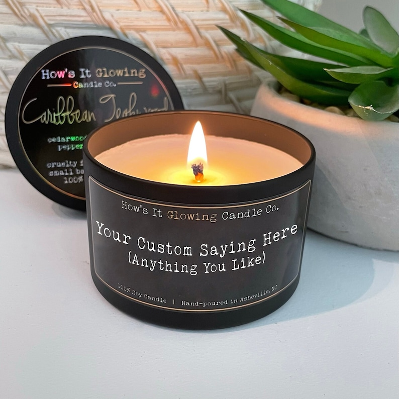 Personalized Gift Candle 100 Natural Soy Candle Custom Label 8oz