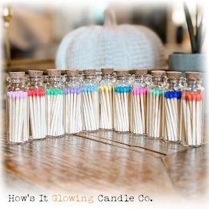 Colored Safety Matches | Glass Vial, Apothecary Match Jar