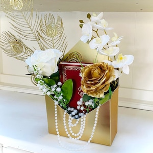 The Great Gatsby FlowerBook Gift - Vintage Book Hamper, Pre-Loved Book, Literature Gift