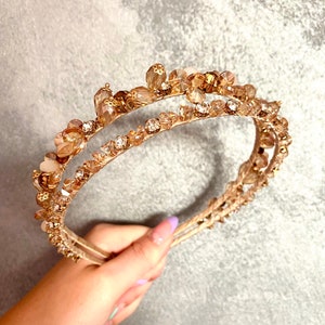 Crystal Gem Double Band Embellished Diamanté Headband - Multiple Colours Available