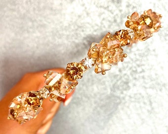 Gold Crystal Gem Embellished Diamanté Headband