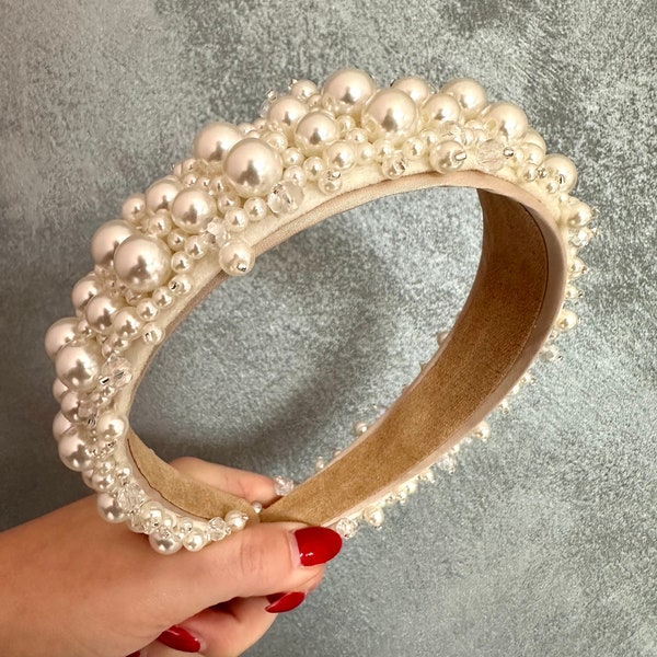 Luxury Pearl Beaded Decadent Hairband