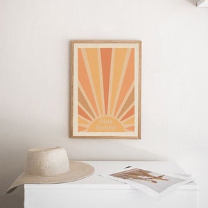 Sunshine Art Print, Sunshine, Boho Decor, Warm tones, Retro Artwork, Sunset Print, Surf Art, Mid Century Modern, Boho poster