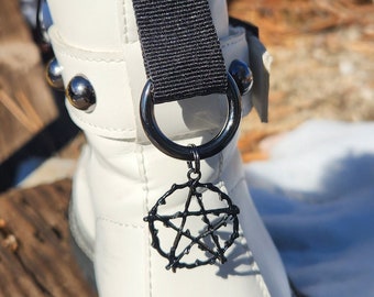 Twig Pentacle Metal Grunge Boot Charm with 3 color options