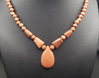 Goldstone Necklace with matching pendant Golden Sandstone
