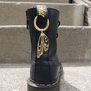 Butterfly Fairy Wing Metal Grunge Boot Charm [Choice of Gold or Silver]
