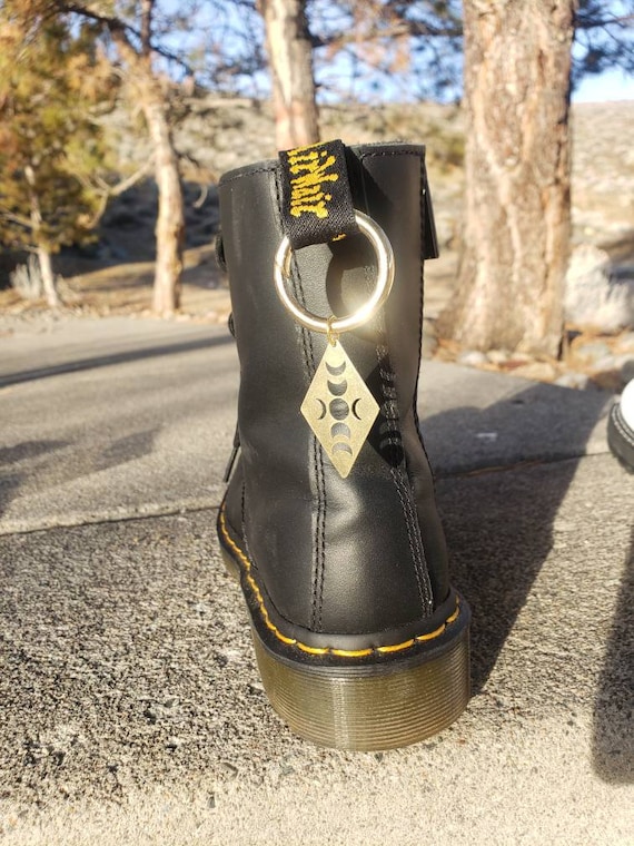 Gold Moon Phases Metal Grunge Boot Charm Triple Moon Boot Charm