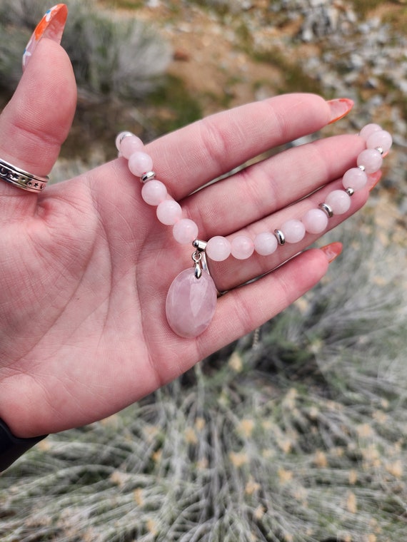 Rose Quartz Necklace with Pendant