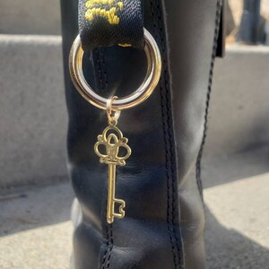 Gold Victorian Key Metal Grunge Boot Charm Skeleton Key Charm