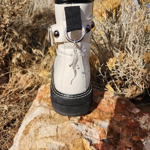 Silver Lizard Metal Grunge Boot Charm
