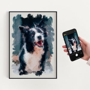 Personalized Dog Poster, Watercolor Portrait Dog Photo, Dog Picture, Gift for Dog Lovers, Poster for Dog Owners, Pet