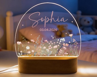 Nachtlampe aus Acryl , Babygeschenk, Taufgeschenk, Geschenk Geburt, Geburtstagsgeschenk, Nachtlicht, Babylampe, Babylampe, Kinderzimmer
