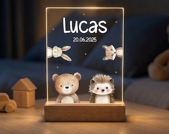 Nachtlampe aus Acryl , Babygeschenk, Taufgeschenk, Geschenk Geburt, Geburtstagsgeschenk, Nachtlicht, Babylampe, Babylampe, Kinderzimmer