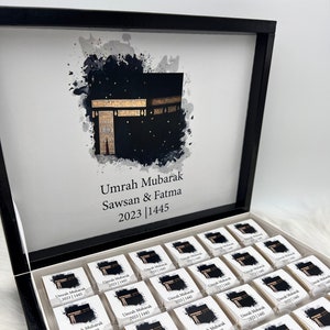 Schokobox personalisiert Umrah Mubarak Geschenk Gastgeschenk in verschiedenen Farben und Motiven Ümre Hediyesi Hac Umre Hediyesi Bild 4