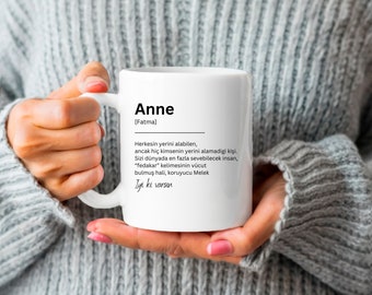 Tasse personalisiert "Anne Definition" - Kaffeetasse, Geschenk für Muttertag, Geschenkidee für Mutter, Mama, Anne, Anneler Günü
