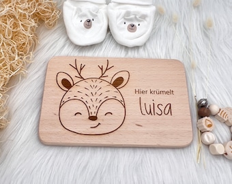 Frühstücksbrettchen personalisiert für Kinder-Babygeschenk, Taufe - Kommunion, Geburtstagsgeschenk Holzbrett Frühstücksbrett, Gift for Kids