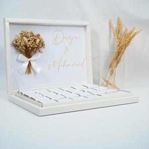 Chocoladedoos gepersonaliseerd in goud, zilver, zwart, roze of lichtblauw voor bruiloften, verlovingen - gastgeschenken