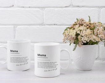 Tasse personalisiert "Mama Definition" - Kaffeetasse, Geschenk für Muttertag, Geschenkidee für Mutter, Mama, Anne, Anneler Günü