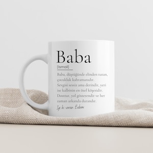 Personalized mug for father, dad, baba - coffee mug, gift for Father&#39;s Day, gift idea for father, mom, Anne, Babalar Günü