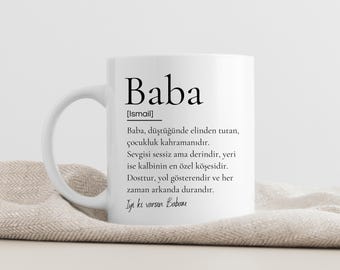 Tasse personalisiert für Vater, Papa, Baba - Kaffeetasse, Geschenk für Vatertag, Geschenkidee für Vater, Mama, Anne, Babalar Günü