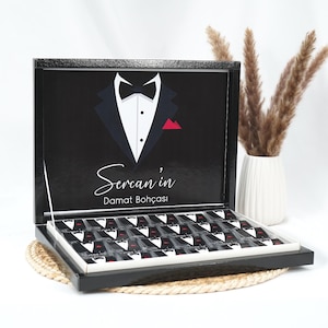 Personalized chocolate box - Damat Bohcasi - guest gift - customize - in gold or silver - engagement, wedding, registry office, Kina