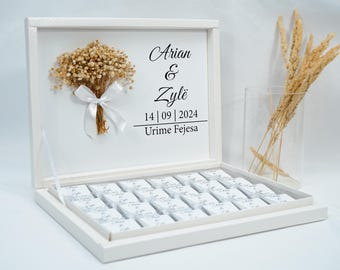 Chocolate box personalized in gold, silver, black or light blue for weddings, engagements - guest gifts - chocolate box - chocolate