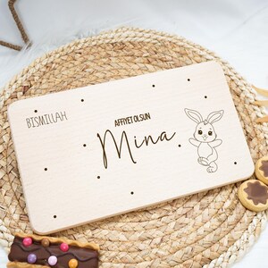 Breakfast board personalized for children&#39;s baby gift, baptism - communion, birthday gift wooden board breakfast board tiger