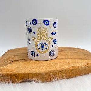 Mug personalized with Nazar design, birthday gift desired name, gift idea, ceramic mug, Nazar Boncuk, Nazar Evil Eye