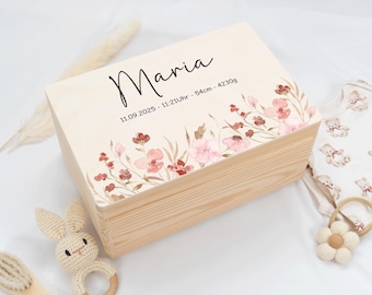 Personalized Baby Memory Box, Boho, Memory Box | Baby Gift | Birth Gift | Christening Gift Idea with Name and Date