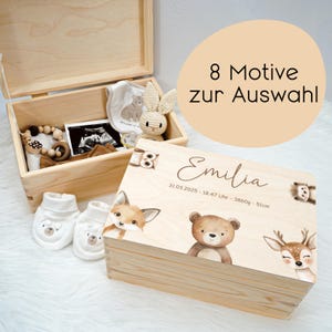 Baby Memory Box Personalized Cute Safari Animals, Memory Box | Baby Gift | Christening Gift | Gift Idea for Birth