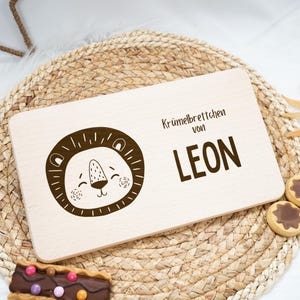 Breakfast board personalized for children&#39;s baby gift, baptism - communion, birthday gift wooden board breakfast board lion